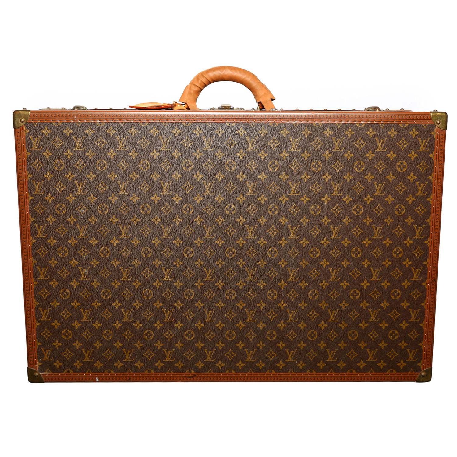 Maleta Louis Vuitton Alzer 80 en lona Monogram revestida marrón y fibra vulcanizada - Detail D1