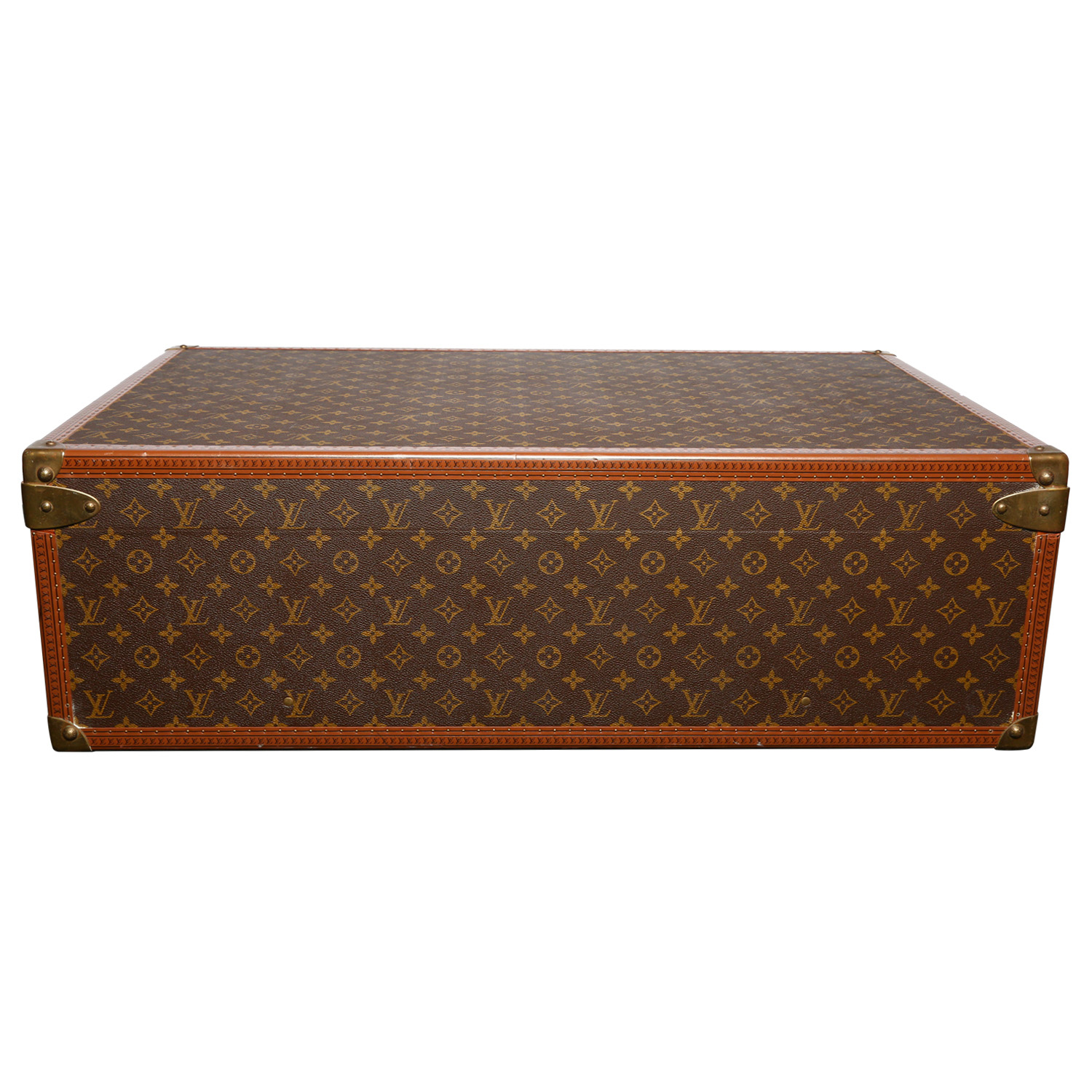 Louis Vuitton Alzer 80 suitcase in brown monogram canvas and lozine (vulcanised fibre) - Detail D4