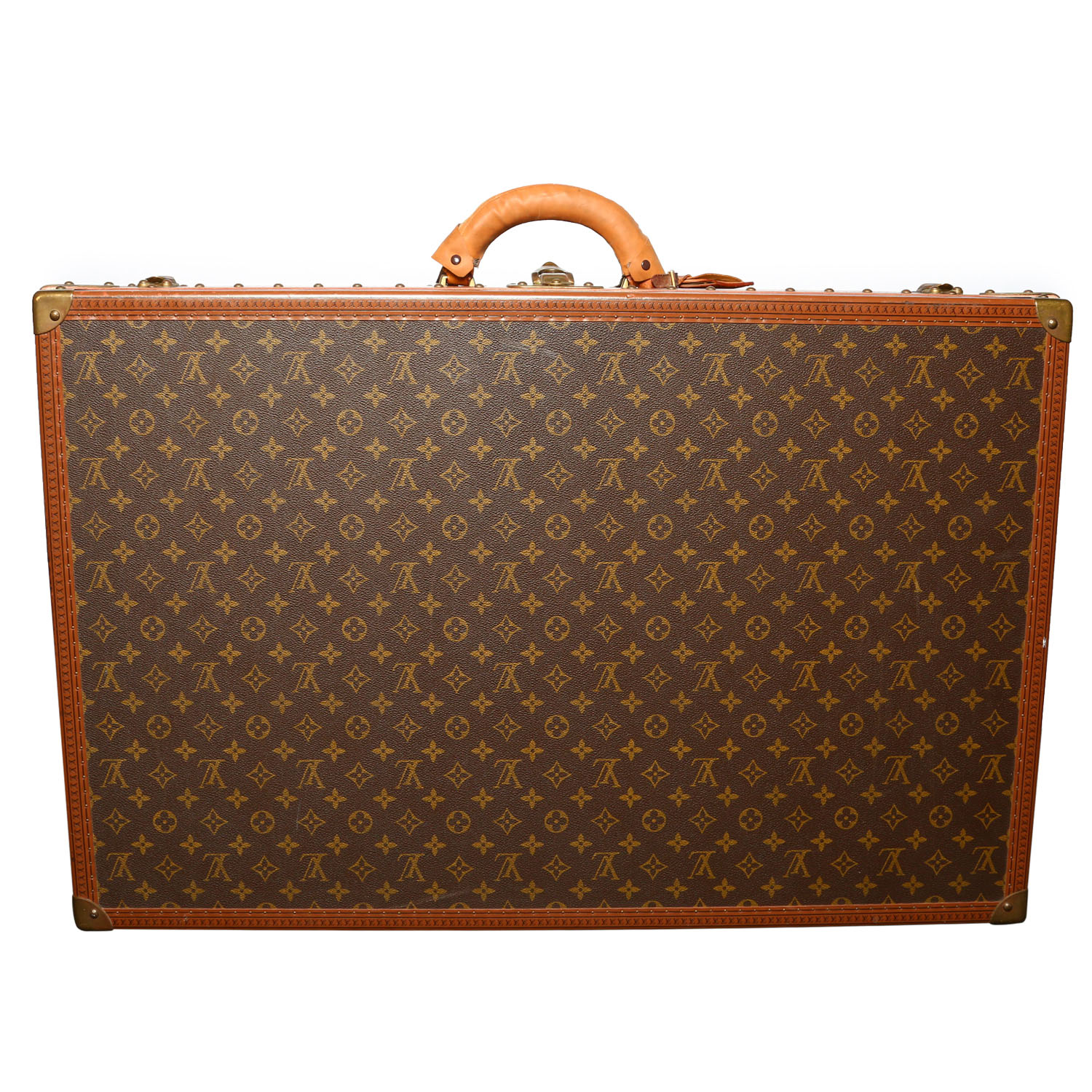 Louis Vuitton Alzer 80 suitcase in brown monogram canvas and lozine (vulcanised fibre) - Detail D5