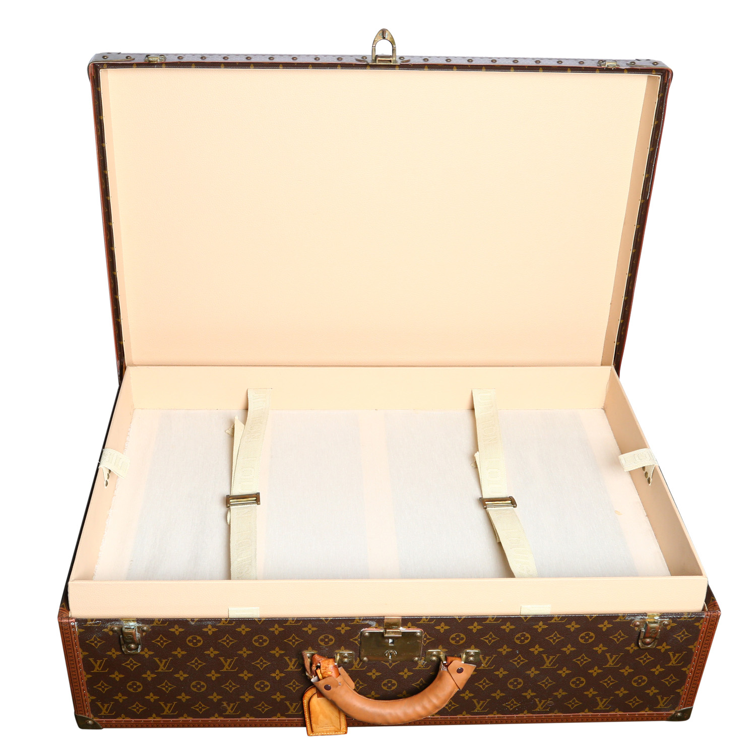 Louis Vuitton Alzer 80 suitcase in brown monogram canvas and lozine (vulcanised fibre) - Detail D7