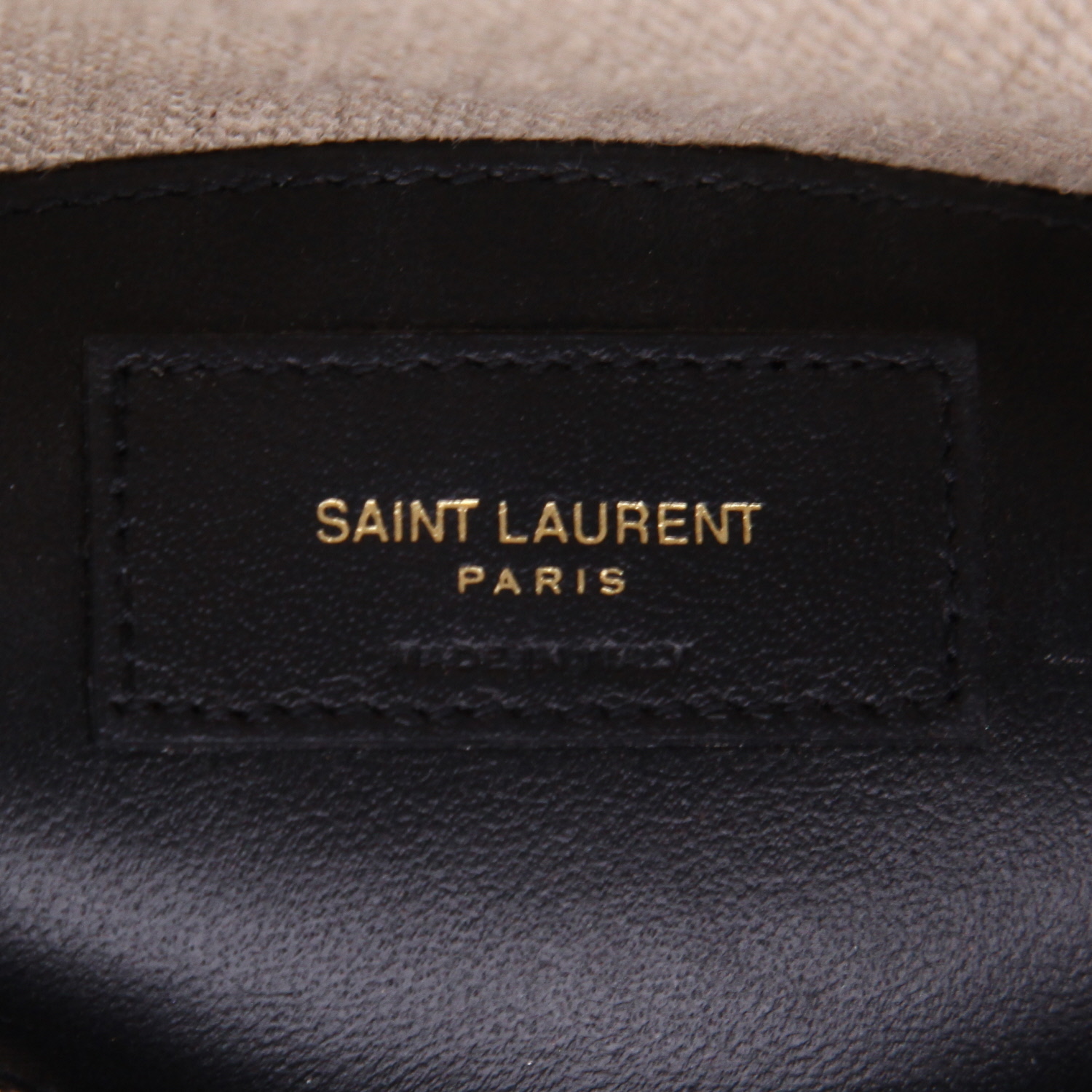 Saint Laurent  College shoulder bag  in beige quilted canvas  and taupe leather - Detail D2