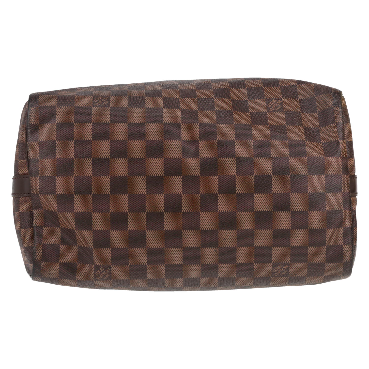 Bolso de mano Louis Vuitton  Speedy 30 en lona a cuadros ébano y cuero marrón - Detail D1