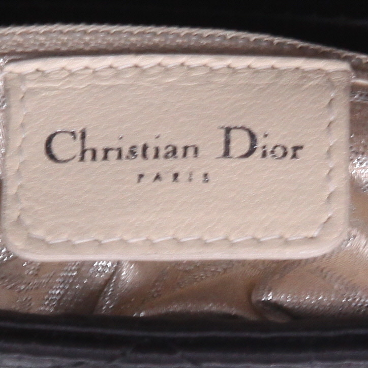 Borsa Dior  Mini Lady Dior in raso nero - Detail D2