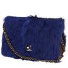 Borsa Chanel   in pelle marrone e pelliccia sintetica blu - 00pp thumbnail