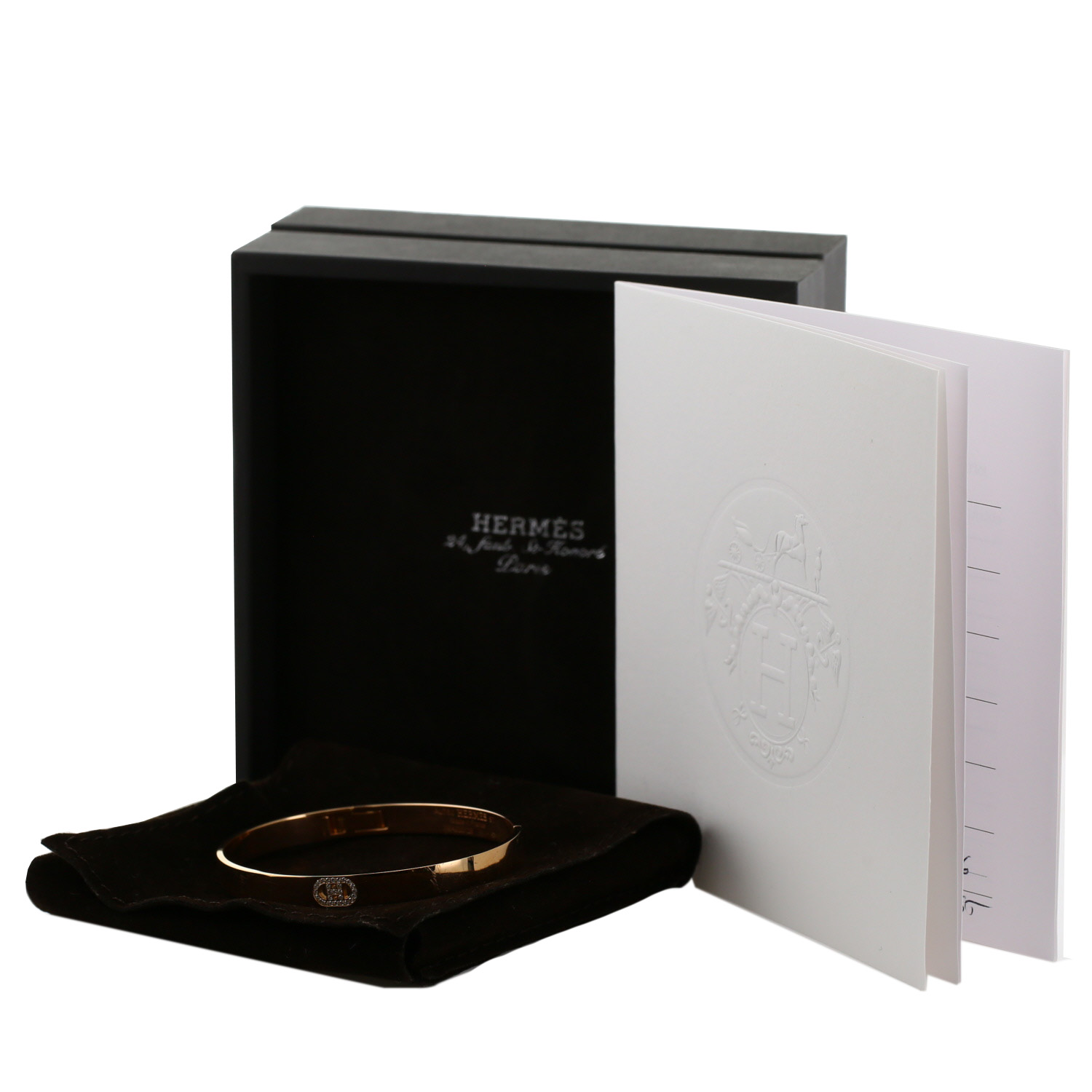 Bracelet Hermès H d'Ancre en or rose et diamant