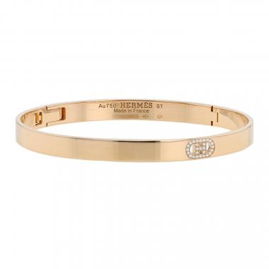 Bracciale Hermès H d'Ancre in oro rosa e diamante