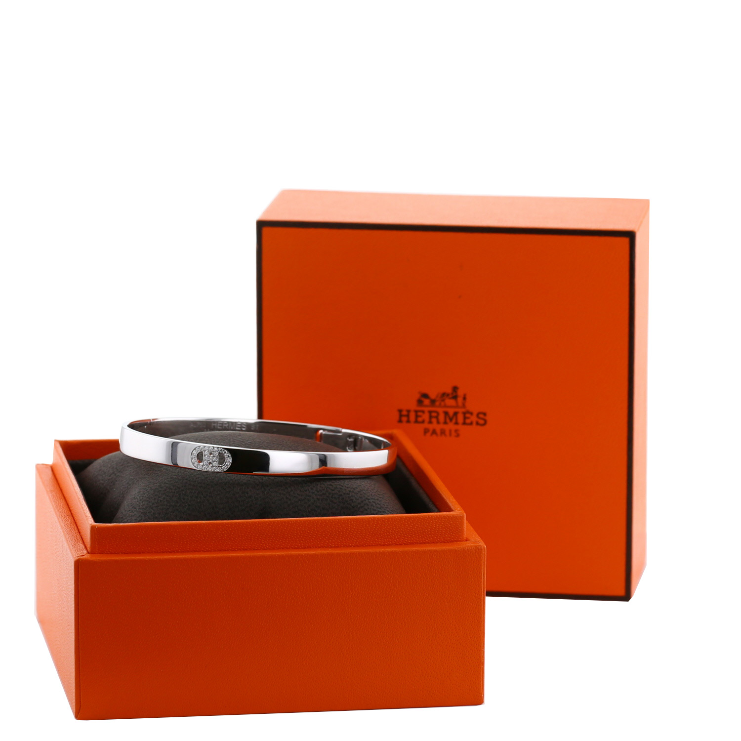 Bracciale Hermès H d'Ancre in oro bianco e diamante