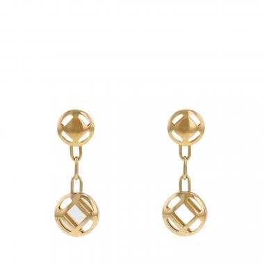 Paire de boucles d'oreilles articulée Cartier Pasha en or jaune
