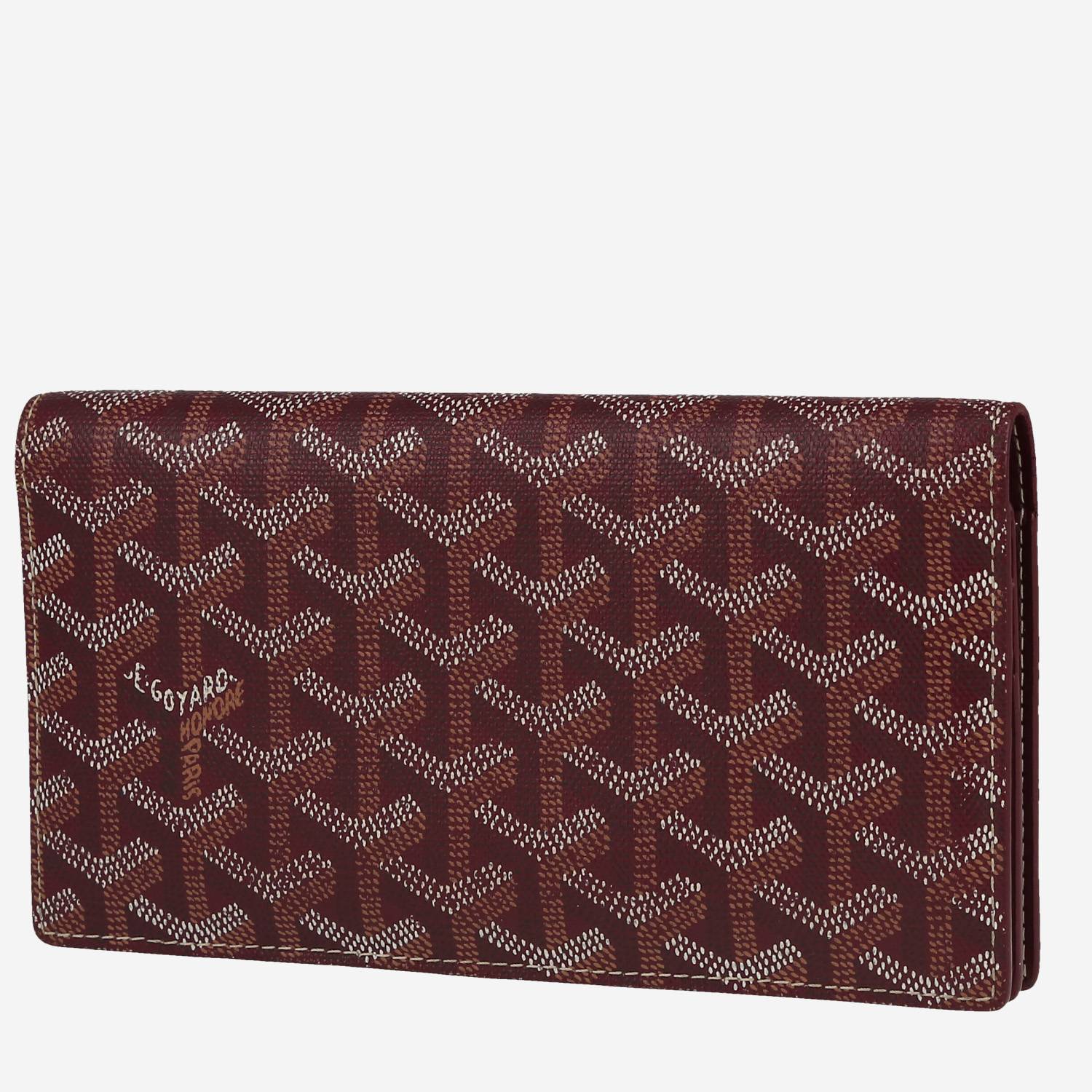 Billetera Goyard   en tela Goyardine color burdeos