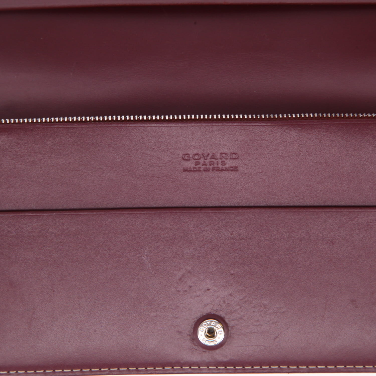 Billetera Goyard   en tela Goyardine color burdeos - Detail D2