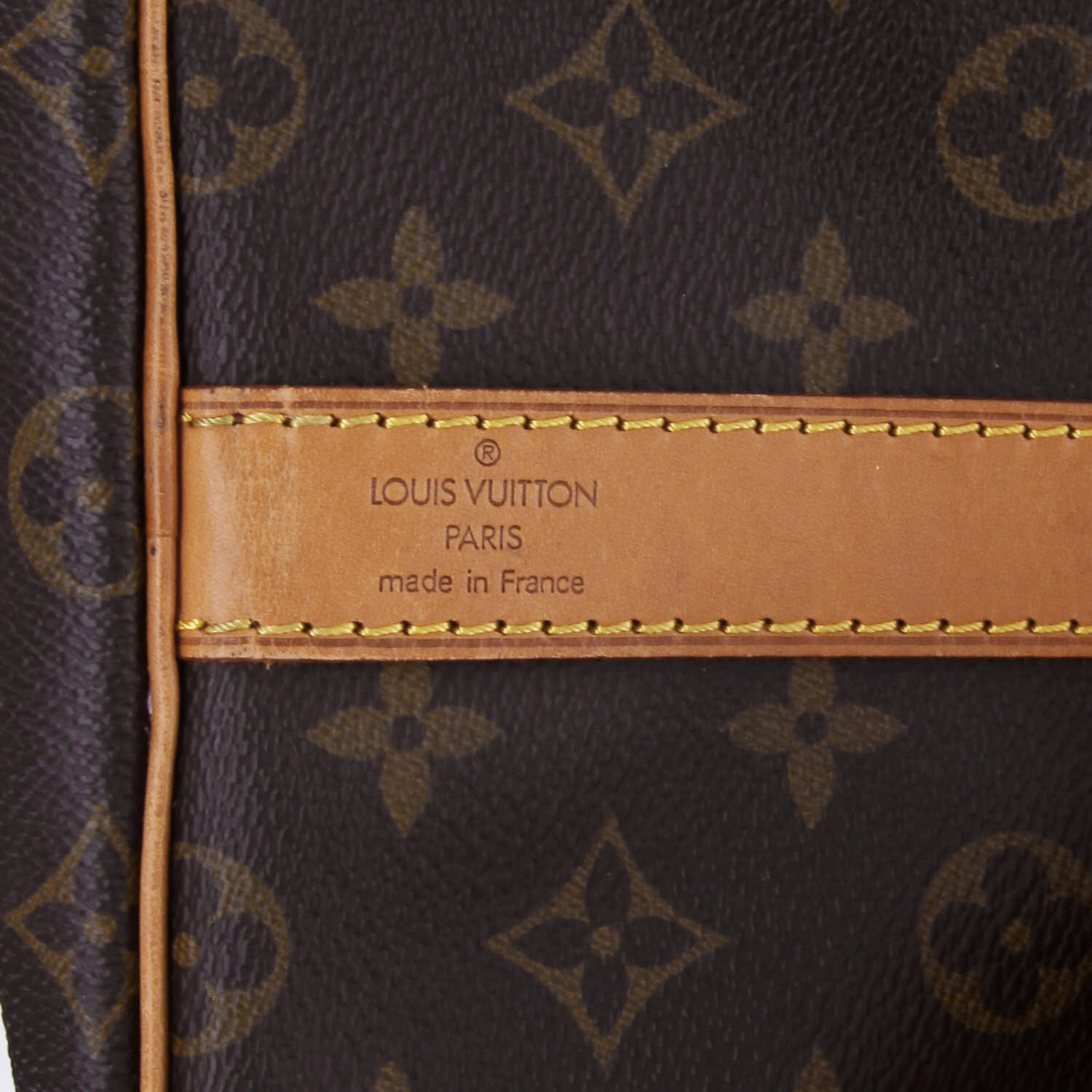 Louis Vuitton  Keepall 55 travel bag  in brown monogram canvas  and natural leather - Detail D6