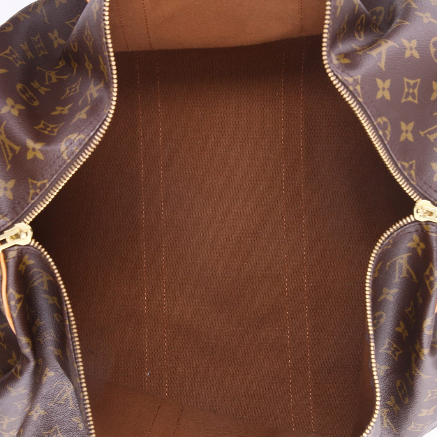 Louis Vuitton  Keepall 55 travel bag  in brown monogram canvas  and natural leather - Detail D7