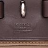 Borsa da spalla o a mano Hermès  Herbag in tela etoupe e pelle marrone scuro - Detail D2 thumbnail