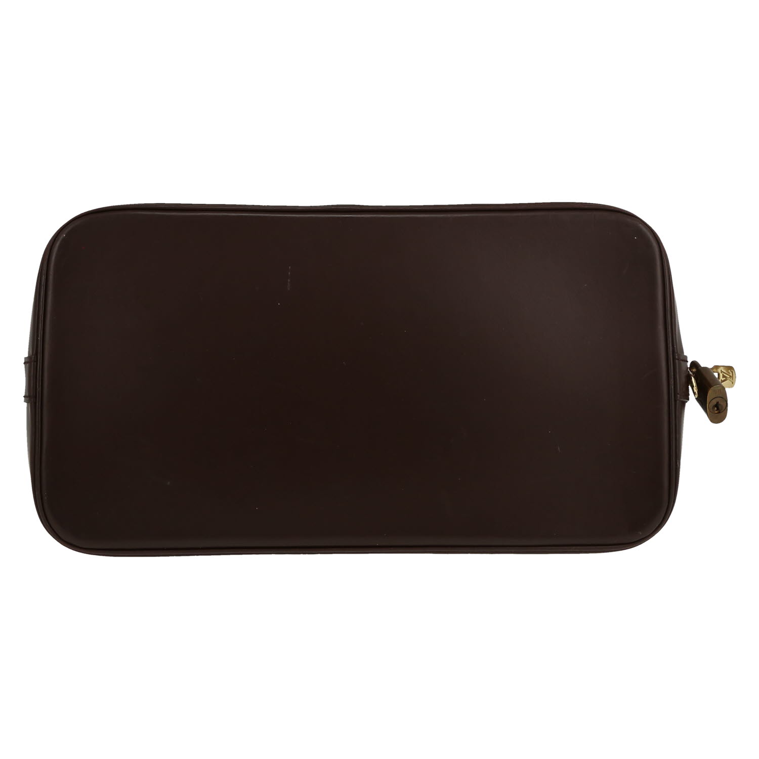 Borsa Louis Vuitton  Alma modello piccolo  in tela a scacchi marrone e pelle marrone - Detail D1