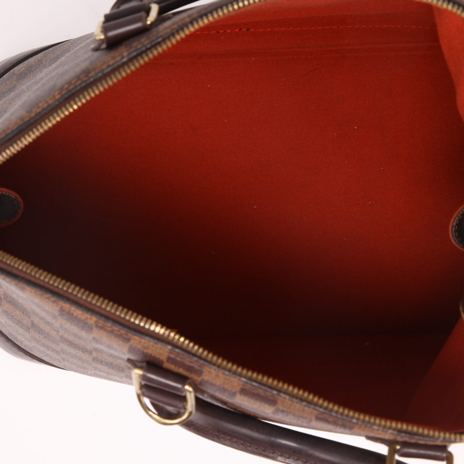 Bolso de mano Louis Vuitton  Alma modelo pequeño  en lona a cuadros marrón y cuero marrón - Detail D3