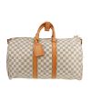 Louis Vuitton  Keepall 45 travel bag  in azur damier canvas  and natural leather - 360 thumbnail