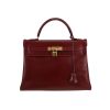 Hermès  Kelly 32 cm vintage used from 1985' handbag in burgundy box leather - 360 thumbnail