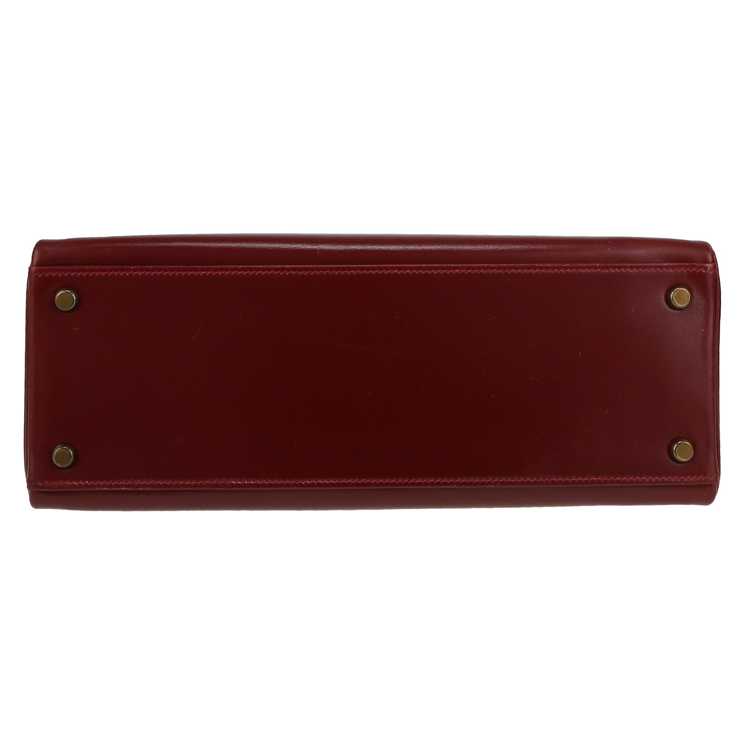 Hermès  Kelly 32 cm handbag  in burgundy box leather - Detail D1
