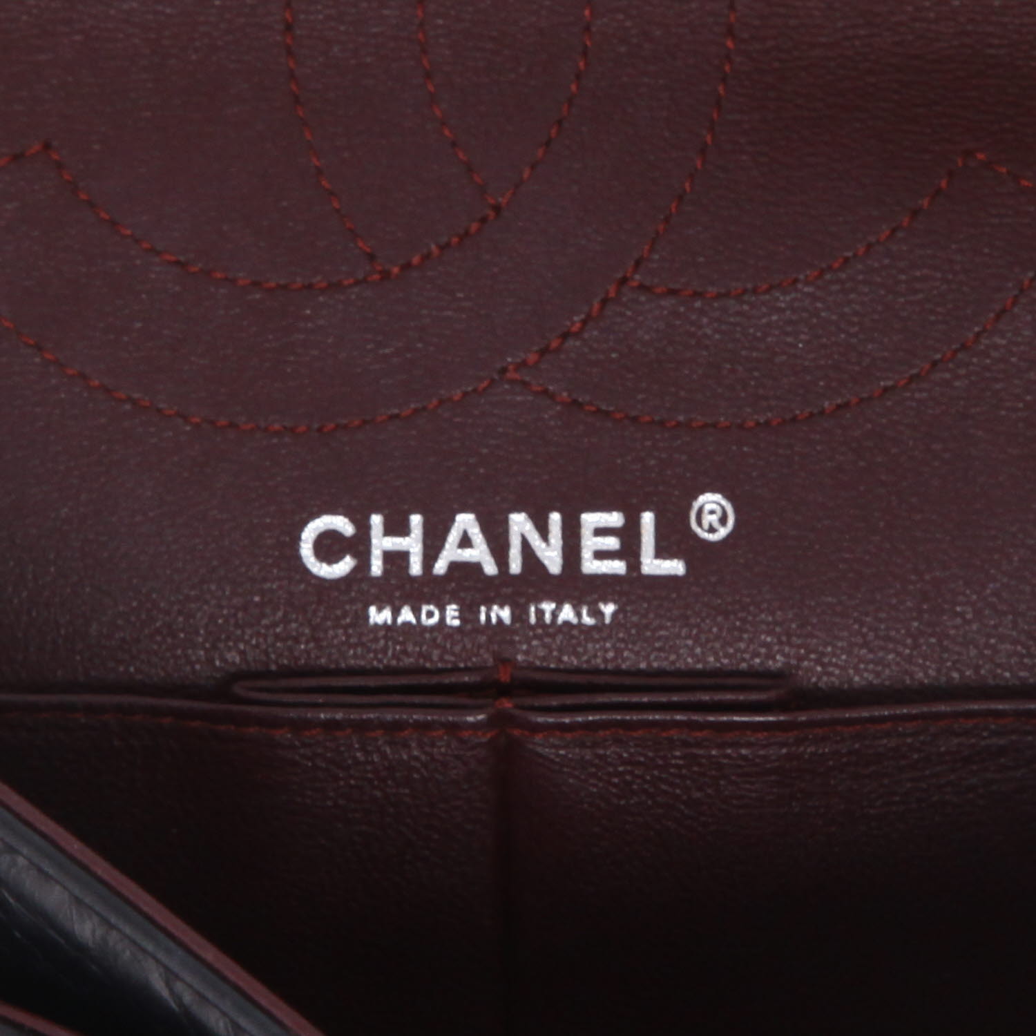 Borsa a tracolla Chanel 2.55 in pelle trapuntata a zigzag nera - Detail D2