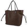 Shopping bag Louis Vuitton  Neverfull modello medio  in tela a scacchi ebana e pelle marrone - 00pp thumbnail