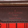 Louis Vuitton  Neverfull medium model  shopping bag  in ebene damier canvas  and brown leather - Detail D2 thumbnail