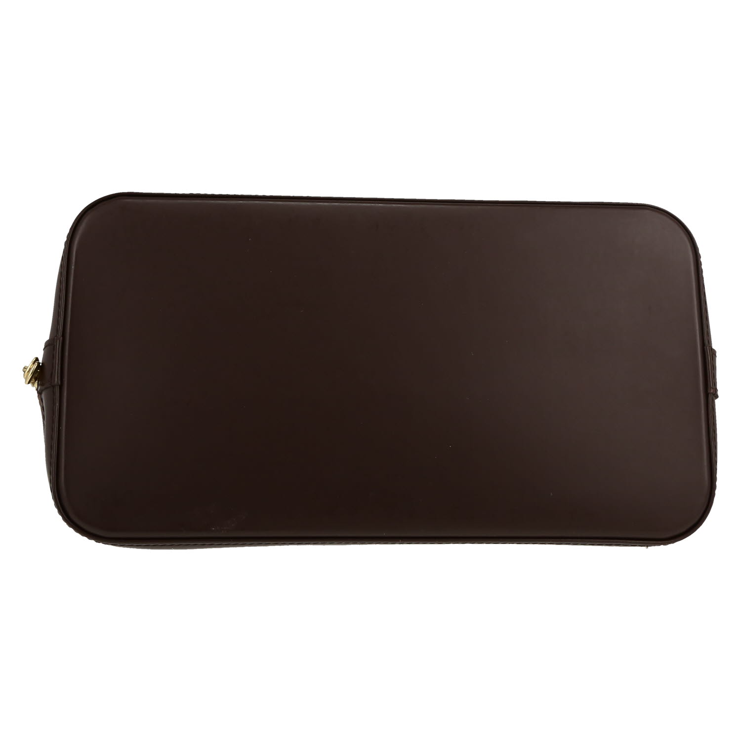 Sac à main Louis Vuitton  Alma en toile damier ébène et cuir marron - Detail D1