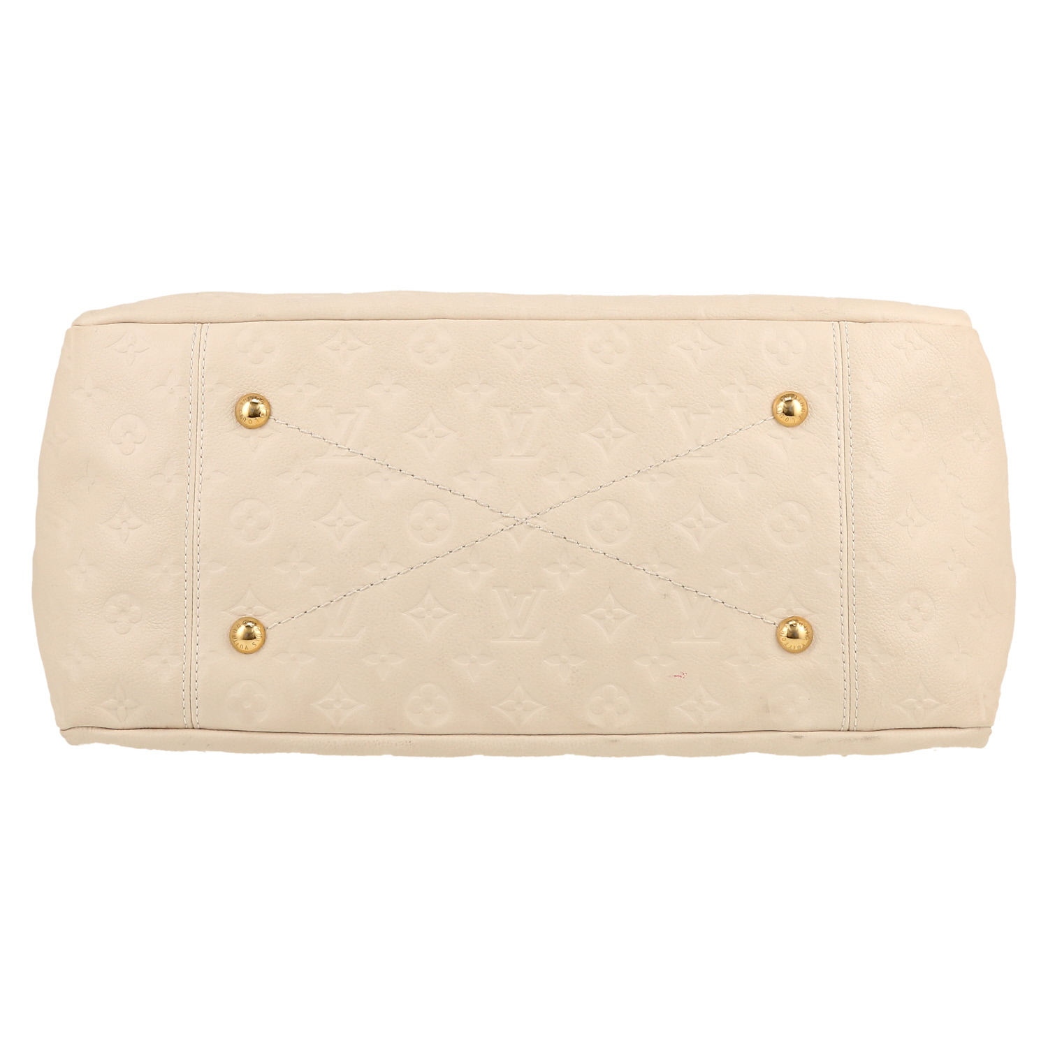 Bolso de mano Louis Vuitton  Artsy en cuero monogram huella beige y cuero natural - Detail D1