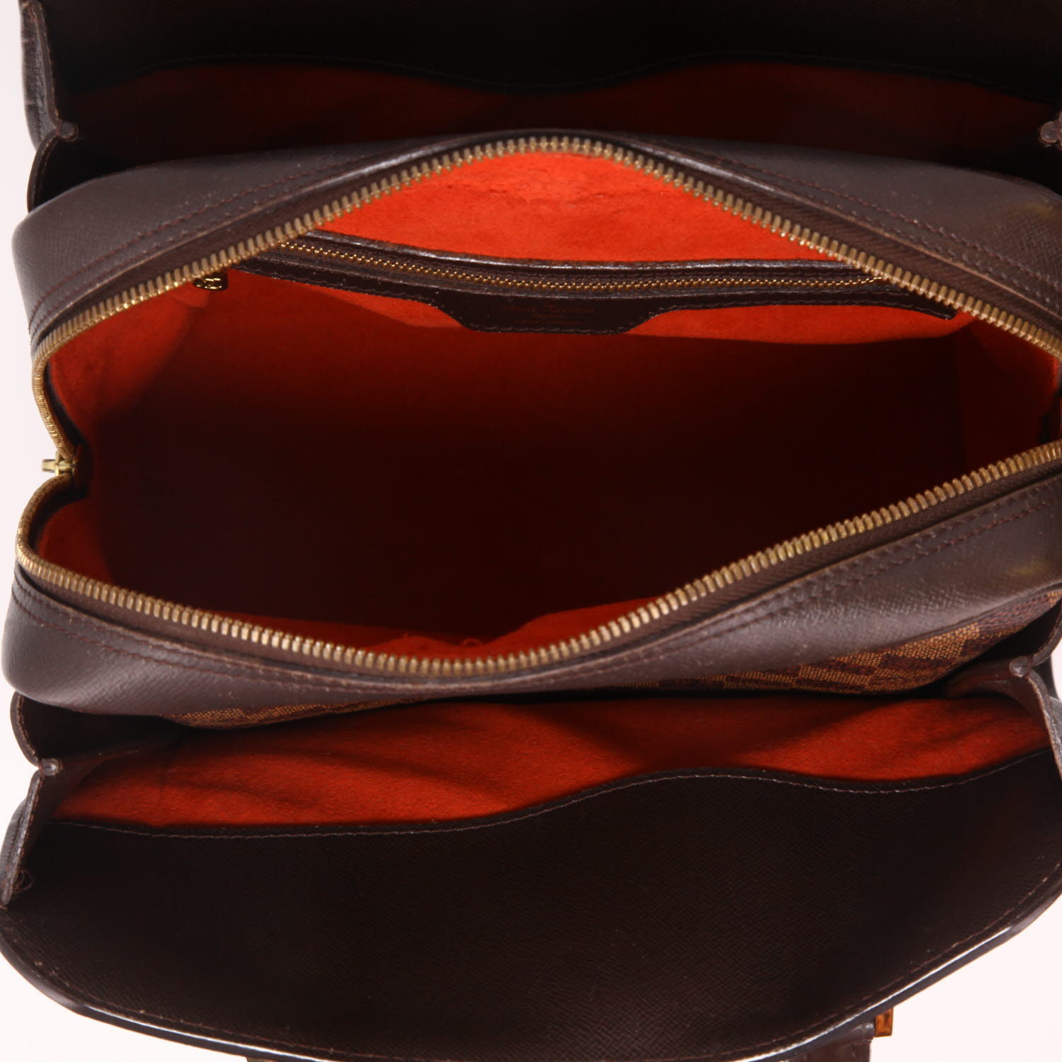 Louis Vuitton  Triana handbag  in ebene damier canvas  and brown - Detail D3