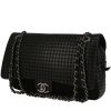 Chanel  Timeless handbag  in black leather  and black canvas - 00pp thumbnail