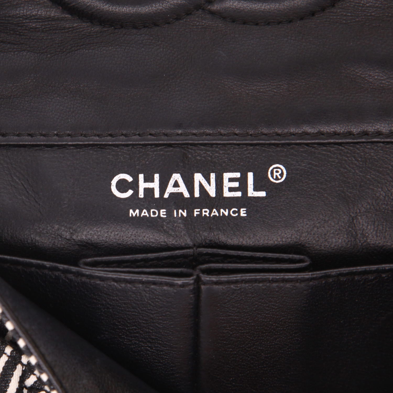 Borsa Chanel  Timeless in tela nera e bianca - Detail D2