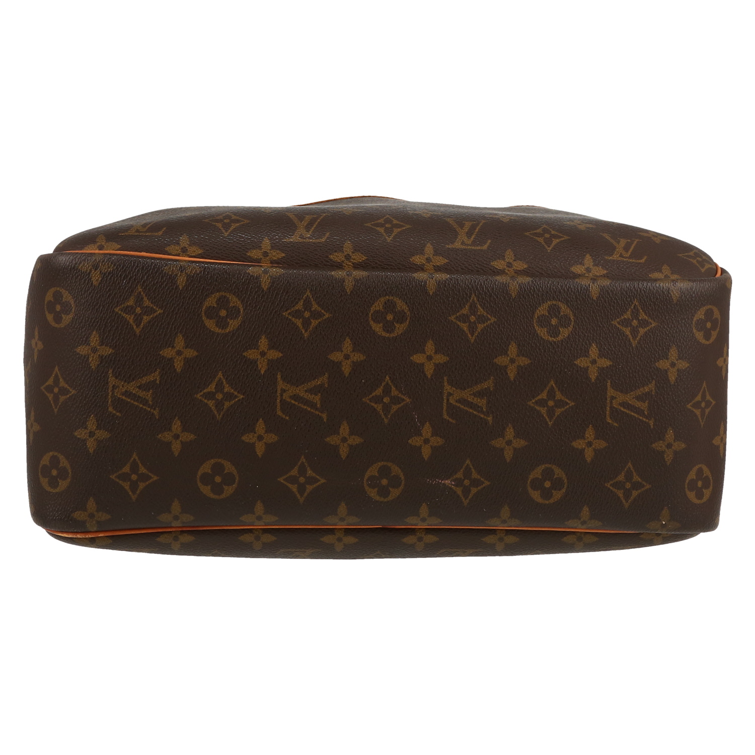 Louis Vuitton  Deauville handbag  in brown monogram canvas  and natural leather - Detail D1