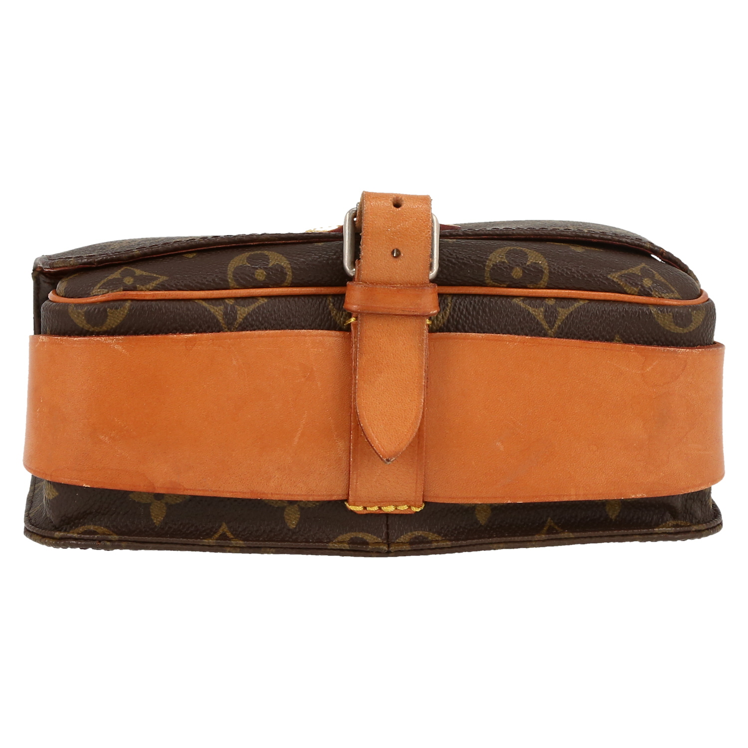Louis Vuitton  Cartouchiére shoulder bag  in brown monogram canvas  and natural leather - Detail D1