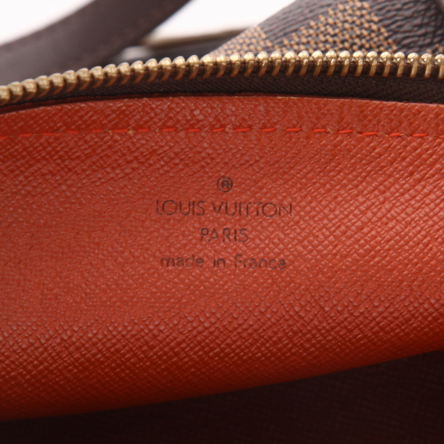 Bolso de mano Louis Vuitton  Papillon en lona a cuadros ébano y cuero marrón - Detail D2