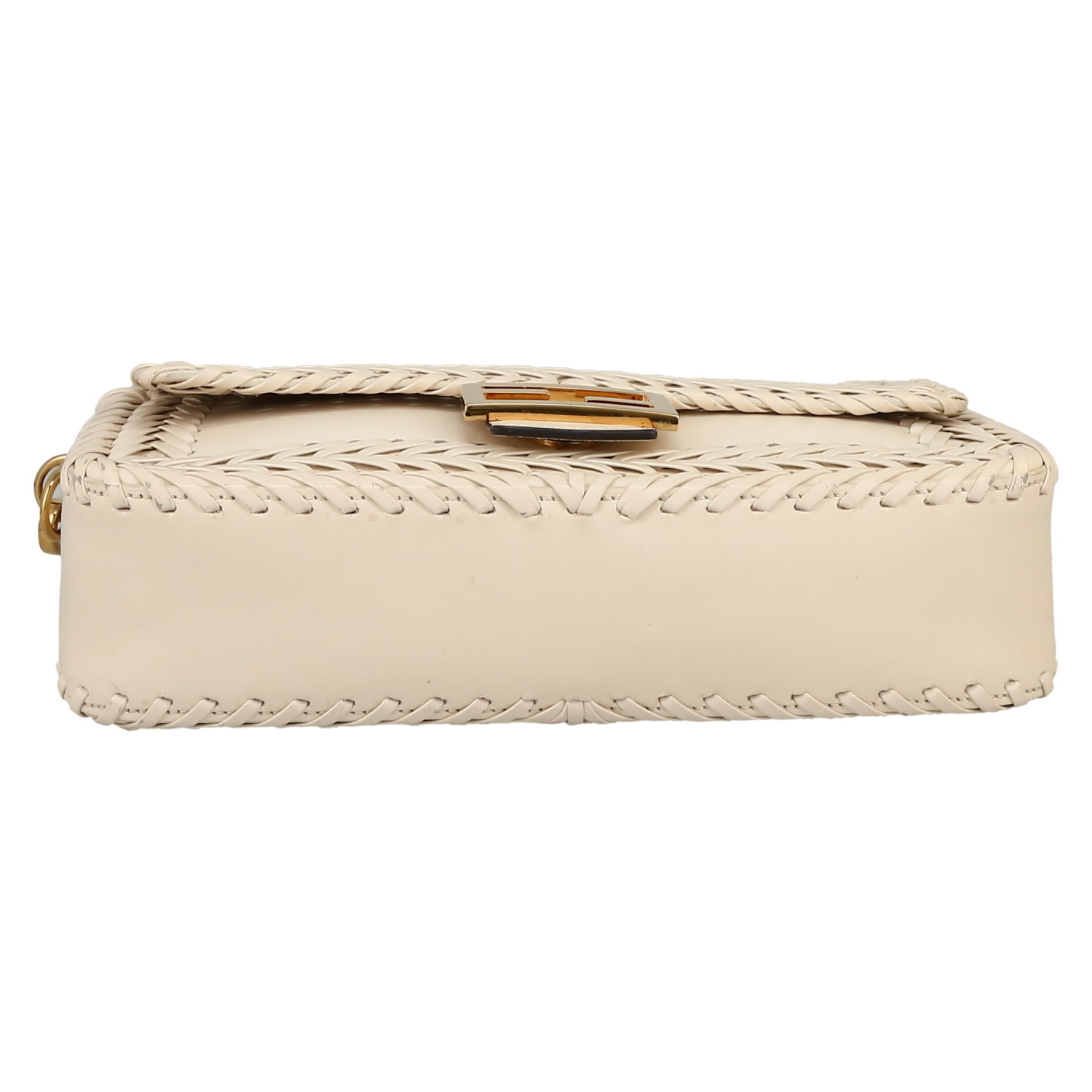 Bolso de mano Fendi  Baguette en cuero color crema - Detail D1