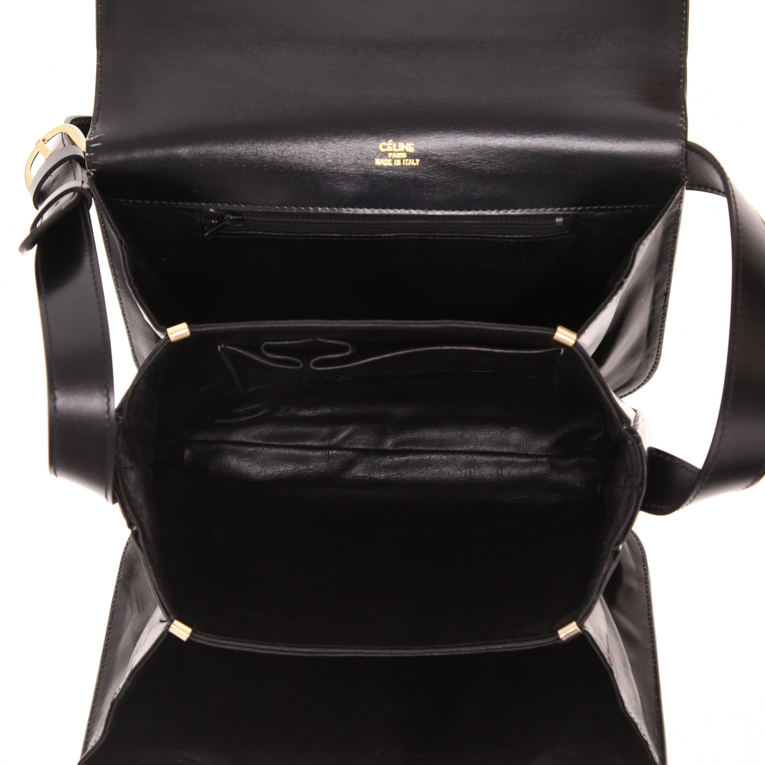 Borsa Celine  Vintage in pelle liscia nera - Detail D3
