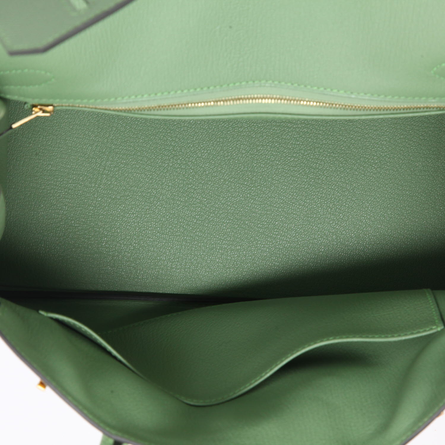 Bolso de mano Hermès  Birkin 30 cm en cuero epsom Vert Criquet - Detail D3
