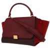 Celine  Trapeze medium model  handbag  in burgundy leather  and red suede - 00pp thumbnail