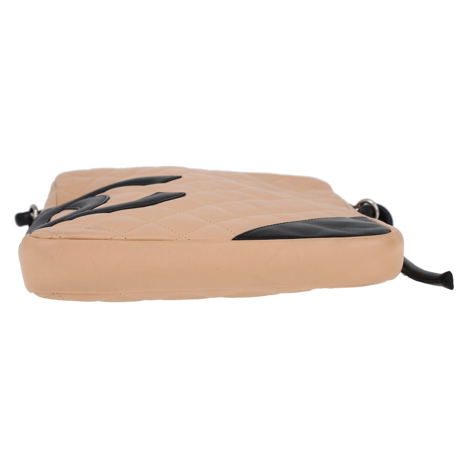 Borsa a tracolla Chanel  Cambon in pelle trapuntata beige e pelle nera - Detail D1