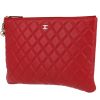 Chanel   pouch  in red quilted leather - 00pp thumbnail