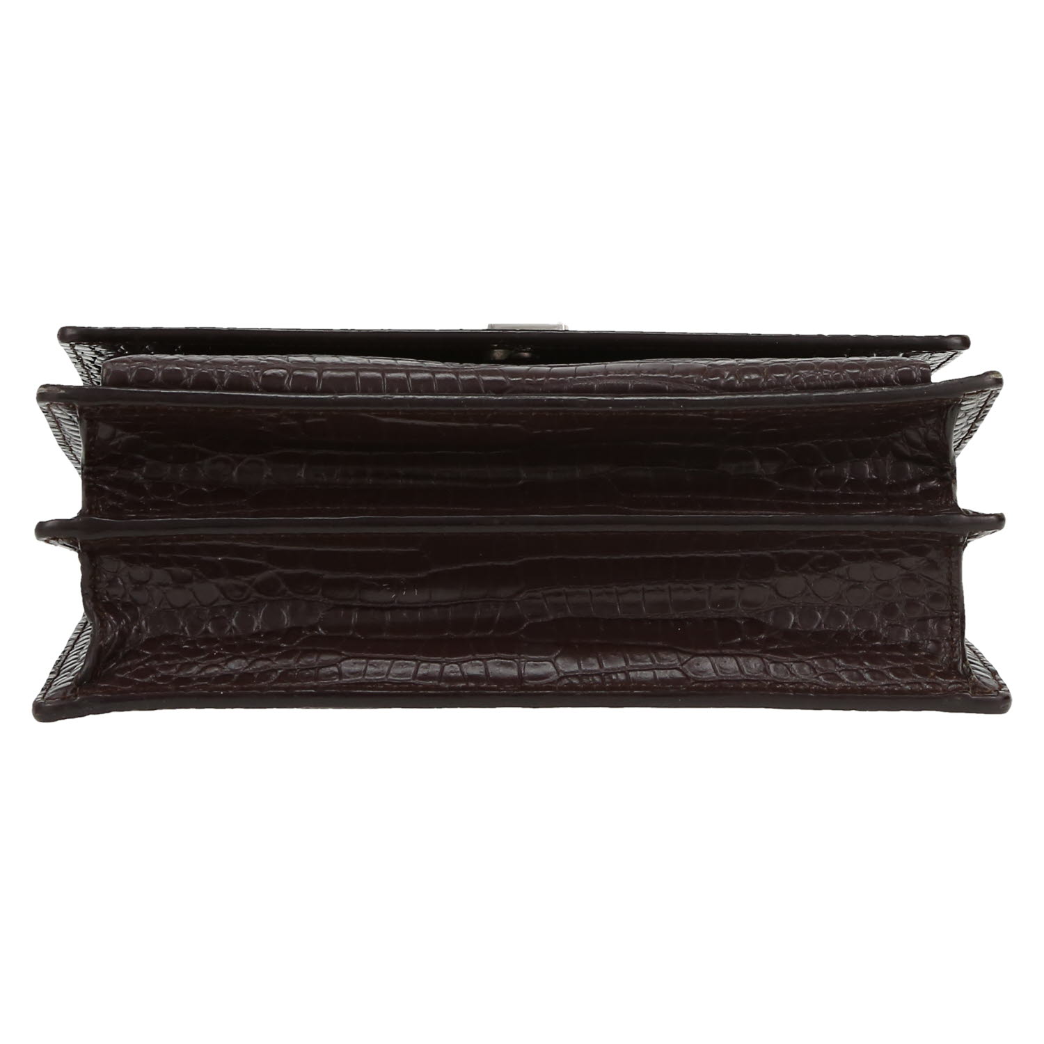 Borsa a tracolla Saint Laurent  Sunset modello medio  in pelle color prugna - Detail D1