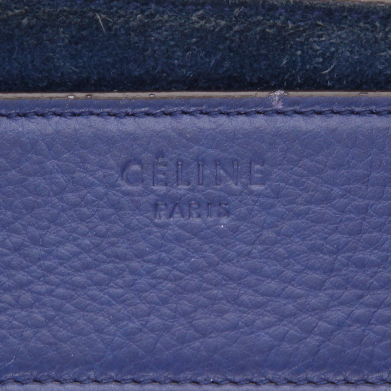 Celine  Phantom shopping bag  in blue leather - Detail D2