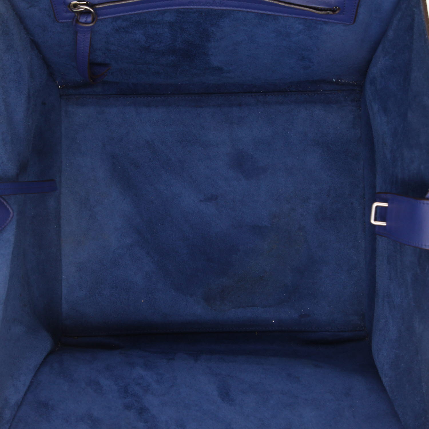 Sac cabas Celine  Phantom en cuir bleu - Detail D3