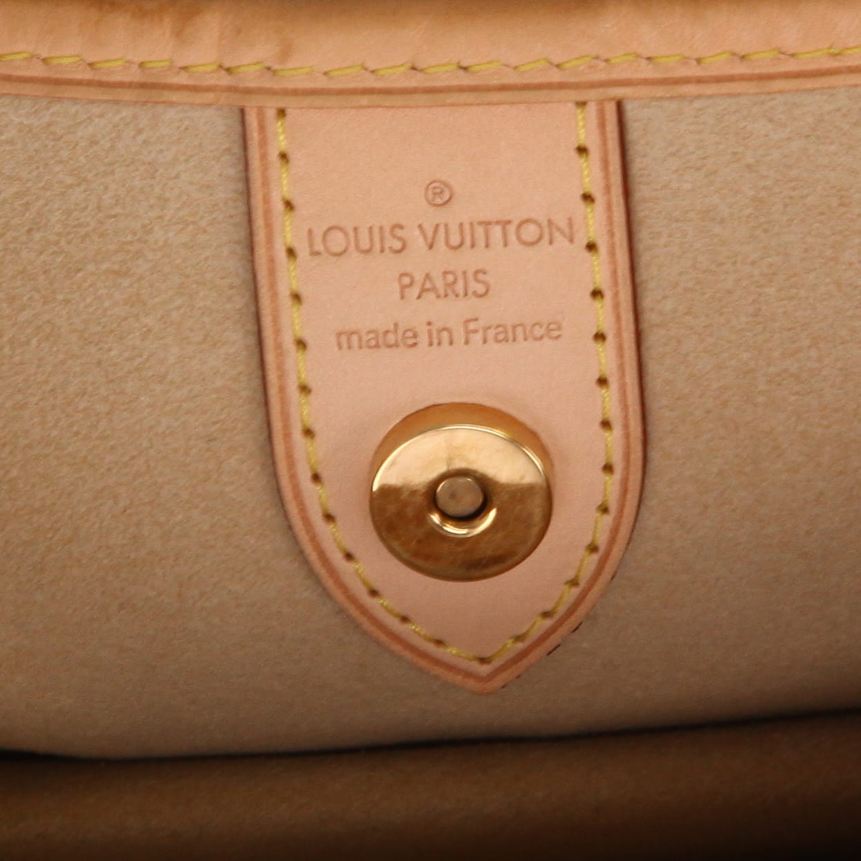 Louis Vuitton  Galliera handbag  in azur damier canvas  and natural leather - Detail D2