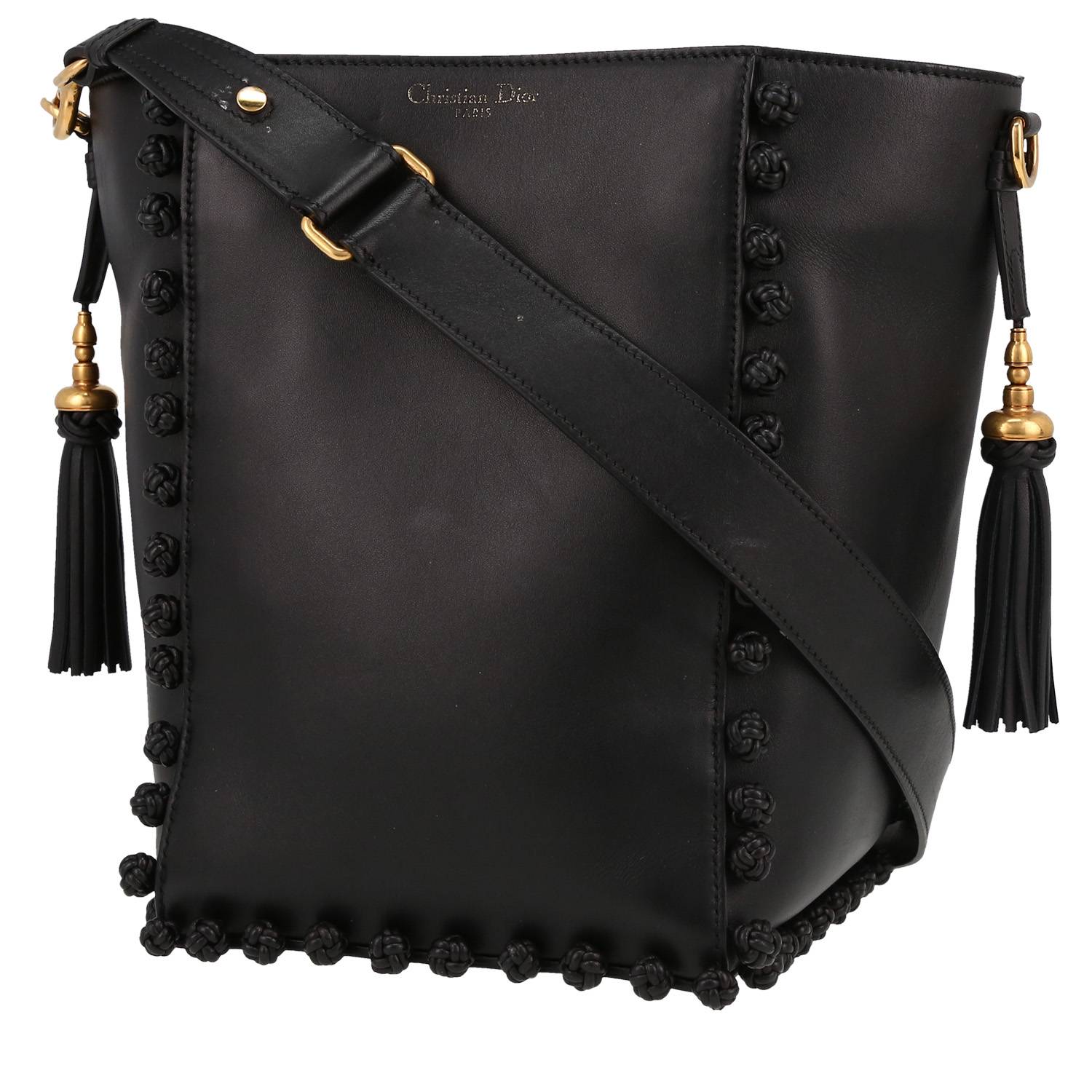 Dior Bucket shoulder bag in black leather