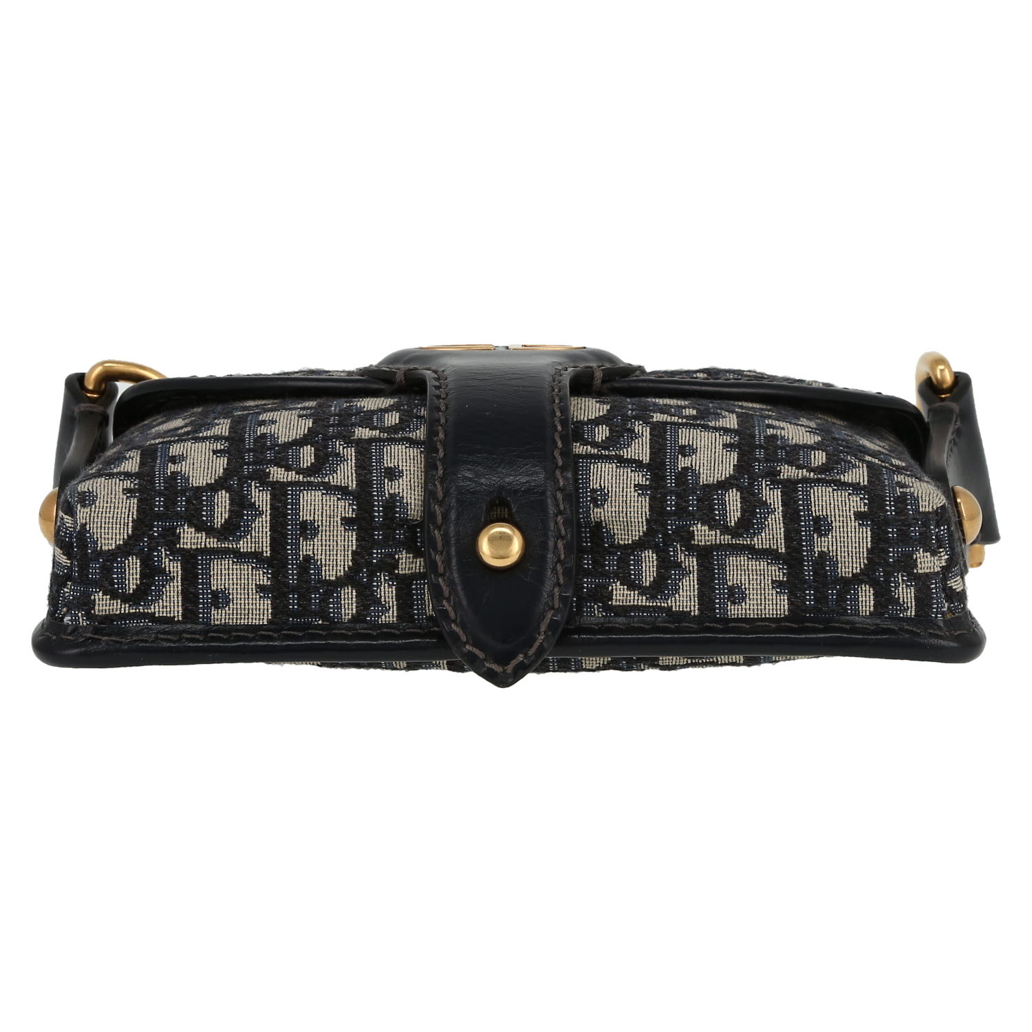 Dior   shoulder bag  in blue monogram canvas Oblique  and blue leather - Detail D1