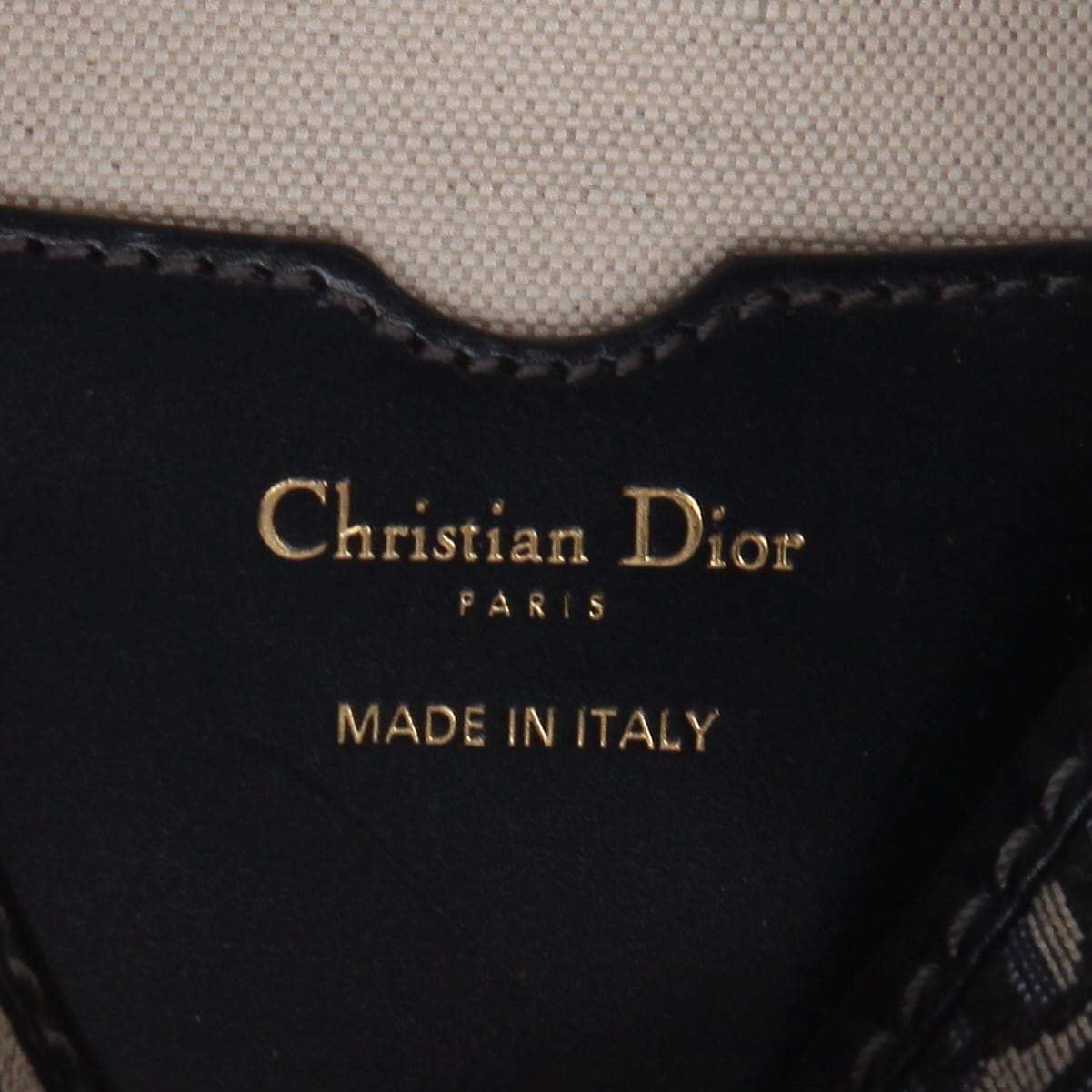 Bolso bandolera Dior   en lona Monogram Oblique azul y cuero azul - Detail D2