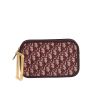 Dior   pouch  in burgundy monogram canvas Oblique  and burgundy leather - 360 thumbnail