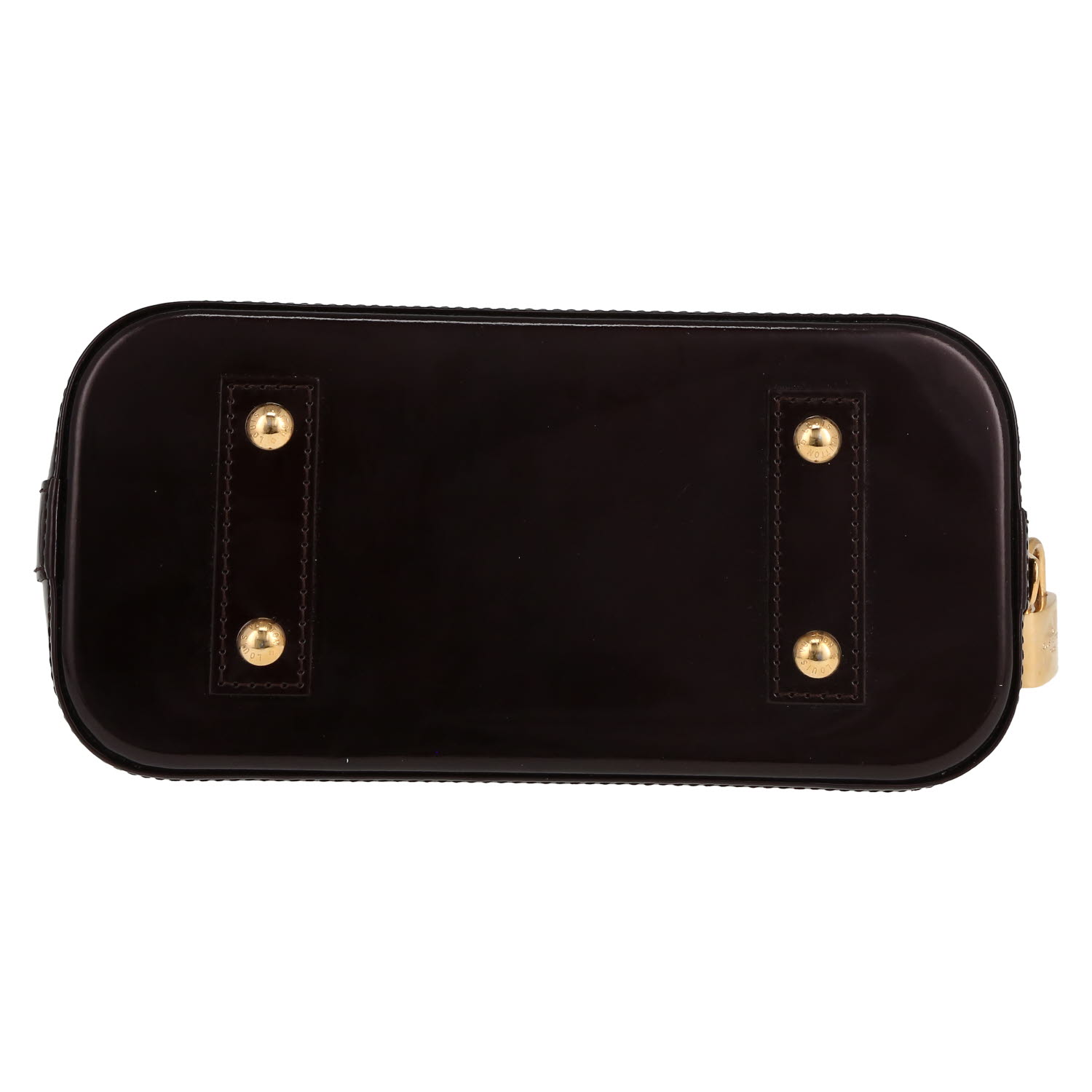 Borsa a tracolla Louis Vuitton  Alma BB in pelle verniciata monogram bordeaux - Detail D1