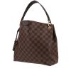 Shopping bag Louis Vuitton  Graceful in tela a scacchi ebana e pelle marrone - 00pp thumbnail