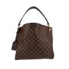 Shopping bag Louis Vuitton  Graceful in tela a scacchi ebana e pelle marrone - 360 thumbnail